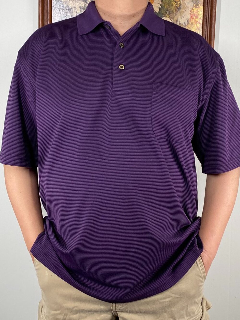 Grand Slam Golf Polo Shirt Top Men's XL Purple Casual